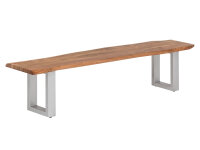 Holzbank Bullwer Akazie silberfarben 190x40