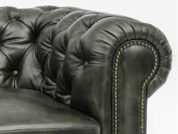 Sofa Chesterfield 2-Sitzer Echtleder gr&uuml;n