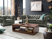 Sofa Chesterfield 2-Sitzer Echtleder gr&uuml;n