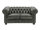 Sofa Chesterfield 2-Sitzer Echtleder gr&uuml;n