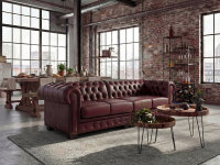 Sofa Chesterfield 5-Sitzer antik rot
