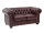 Sofa Chesterfield 2-Sitzer Echtleder rot