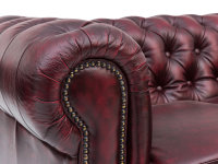 Sofa Chesterfield 3-Sitzer Echtleder rot