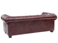 Sofa Chesterfield 3-Sitzer Echtleder rot