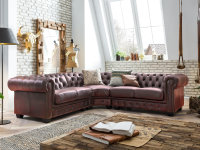 Ecksofa Chesterfield III rot