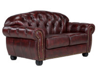 Sofa Chesterfield Hereford 2-Sitzer Echtleder rot