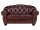 Sofa Chesterfield Hereford 2-Sitzer Echtleder rot