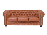 Sofa Chesterfield 3-Sitzer Echtleder vintage cracker