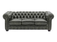 Sofa Chesterfield 3-Sitzer Echtleder gr&uuml;n