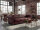 Sofa Chesterfield 4-Sitzer Echtleder rot