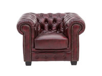 Sessel Chesterfield Echtleder rot