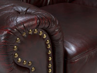 Sofa Chesterfield Hereford 3-Sitzer Echtleder rot
