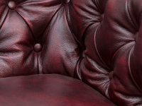Ecksofa Chesterfield Echtleder I rot