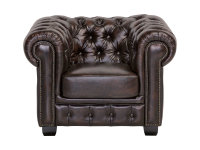 Sessel Chesterfield Echtleder braun