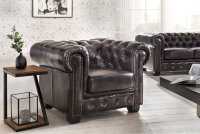 Sessel Chesterfield Echtleder braun