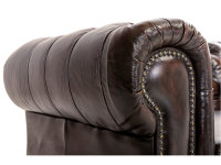 Sofa Chesterfield 3-Sitzer Echtleder braun