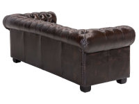 Sofa Chesterfield 3-Sitzer Echtleder braun