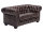 Sofa Chesterfield 2-Sitzer Echtleder braun
