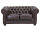 Sofa Chesterfield 2-Sitzer Echtleder braun