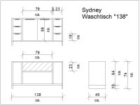 Waschtisch Sydney gro&szlig; Pinie dunkel