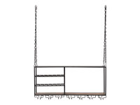 Deckenregal Aro 100x46x30 cm