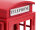 Wandregal Telefonzelle rot
