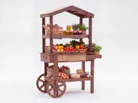 Rustikaler Marktwagen aus Holz &ndash; Verkaufsstand f&uuml;r Gartenparty & Events