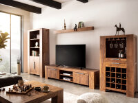 Bar Highboard Osbon Akazie - Metallgriffe Silber