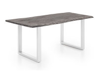 Tischgruppe Bullwer Grau mit 4 Stühlen Milton grau/weiß