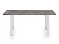 Tischgruppe Bullwer Grau mit 4 Stühlen Milton grau/weiß