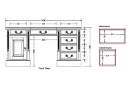 Schreibtisch Cambridge Leder braun
